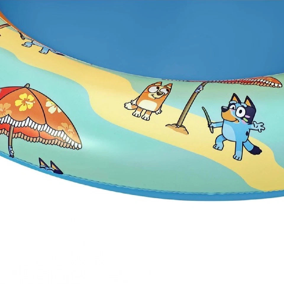 Bluey Shaded Baby Pool 39 Inch Inflatable Water Play Outdoor Summer Toy New
