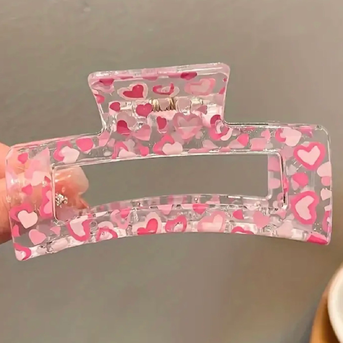 Lot of 3 Hair Claw Shark Clips 3.3" Transparent Floral Heart Butterfly Accessory