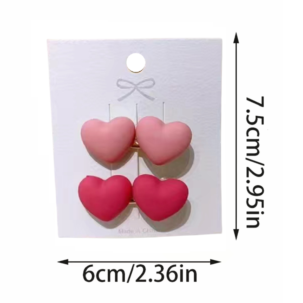 Pink Puffy Hearts Hair Clip Barrettes Fashion Accessories NEW 2 Pcs