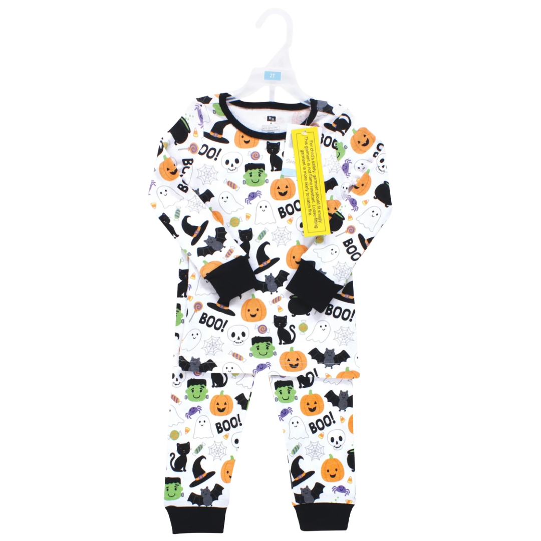 Halloween Toddler 2pc PJs Size 5T Cat Bat Spider Long Sleeve Top Pants Set NWT