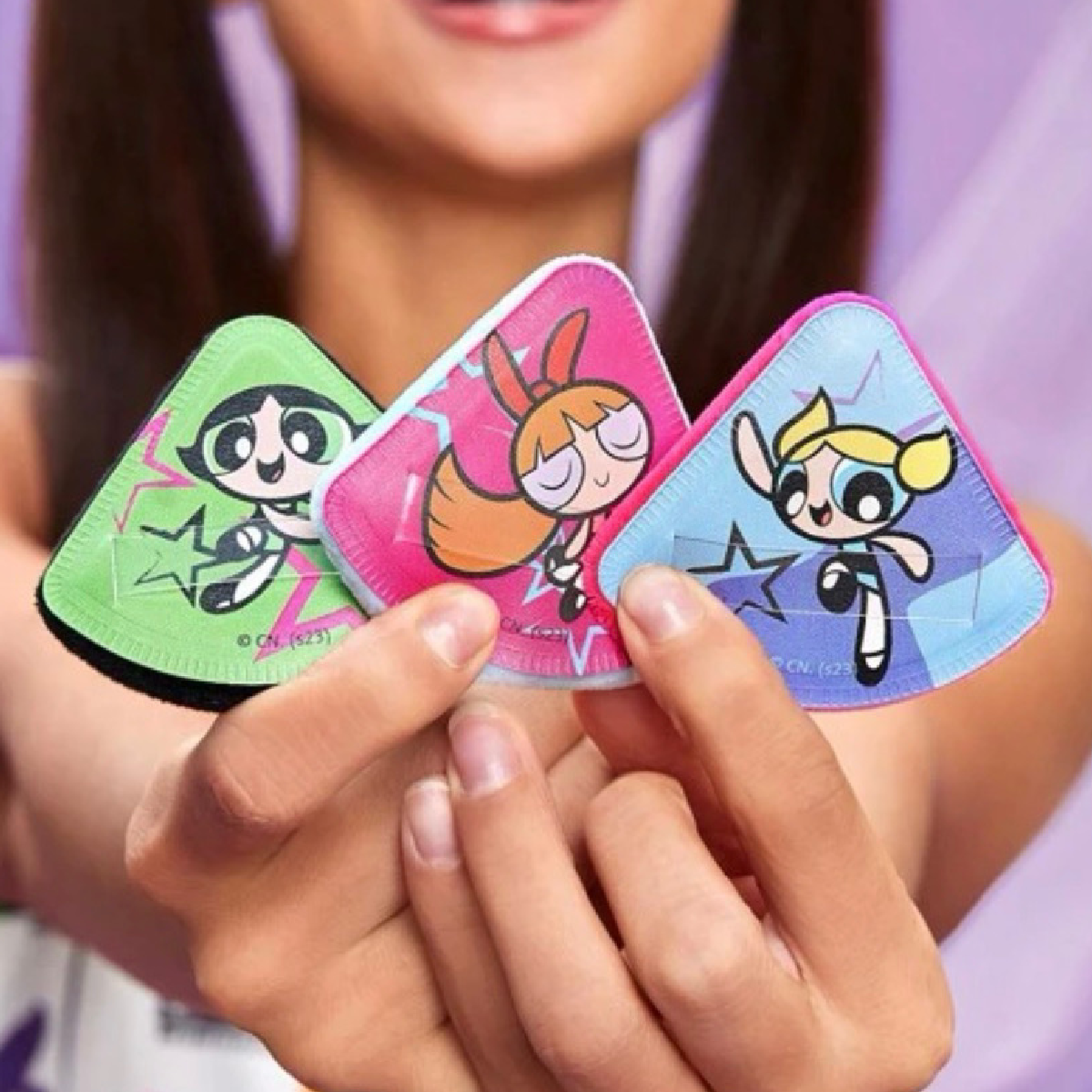 Powerpuff Girls Makeup Powder Puffs 3pc Set Soft Teardrop Cartoon Network NEW