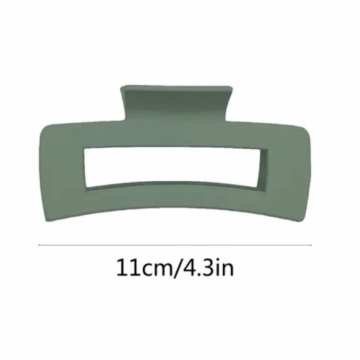 Lot of 3 Hair Claw Shark Clips Opaque Green Matte Large Rectangle 4.1" NEW