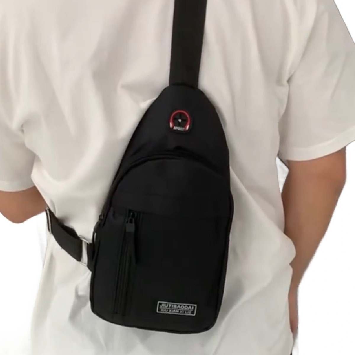 Mini Black Backpack Crossbody Chest Bag Nylon Sport Travel Casual Unisex New