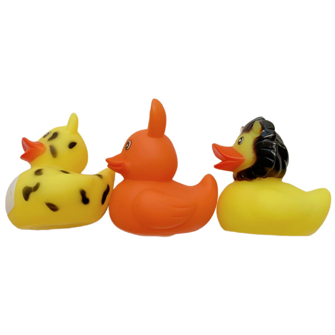 11 ANIMAL Rubber Duck Dash Ornament 2" Zoo Jungle Pet Farm Duckie Jeep Toy Lot