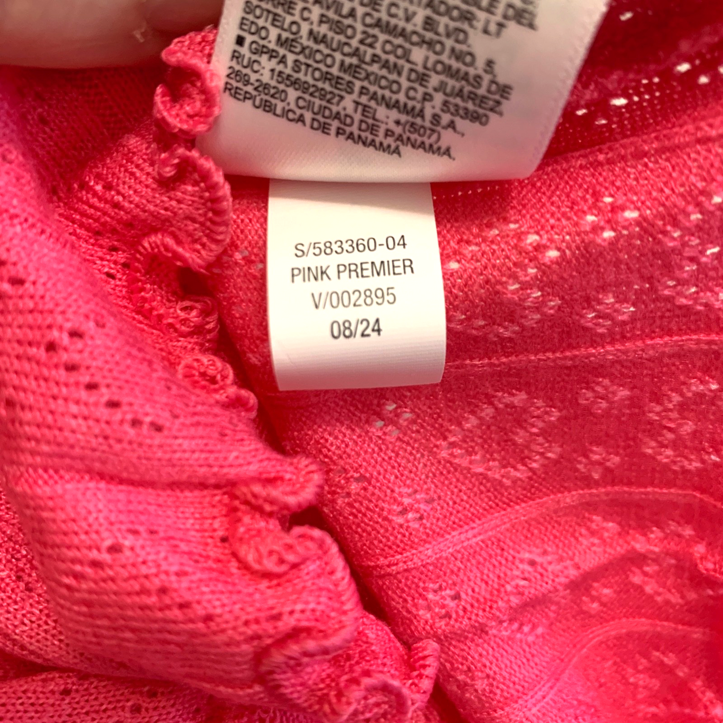 Ruffle-Trim Pointelle-Knit Top Pink Shirt Toddler Size Long Sleeve NWT