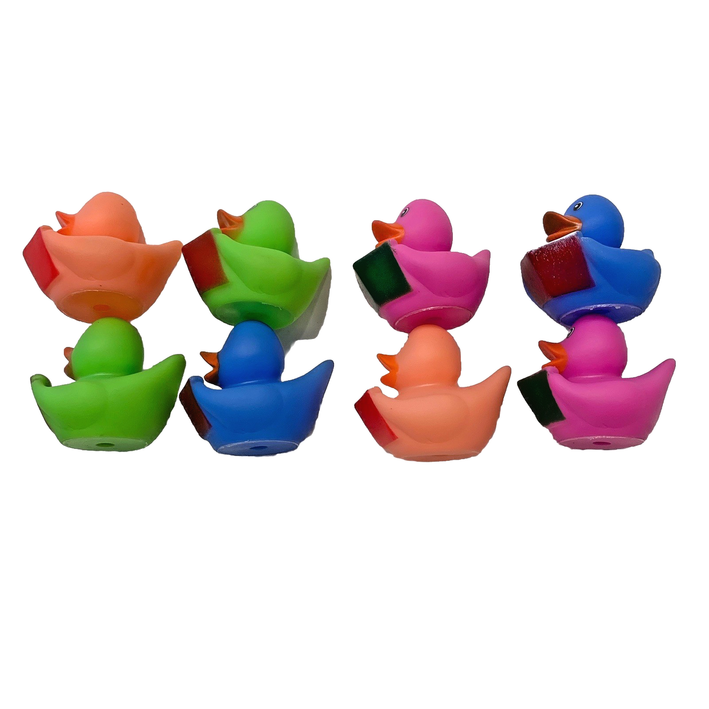 Lot of 8 Book Reading Rubber Duck Dash Ornament 2" Library Duckie Jeep Bath Toy