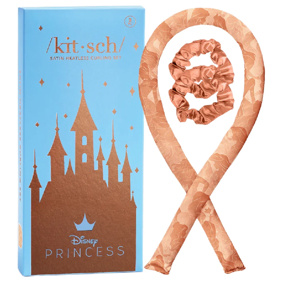 Kit•sch x Disney Satin Heatless Curling Rod & 2 Scrunchies Set in Princess Party