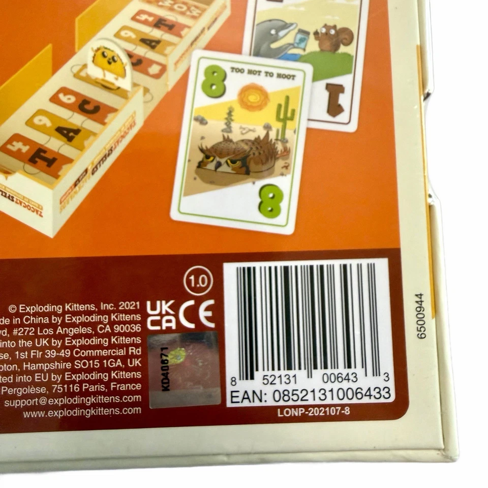 Tacocat Spelled Backwards Board Game By Exploding Kittens Sealed