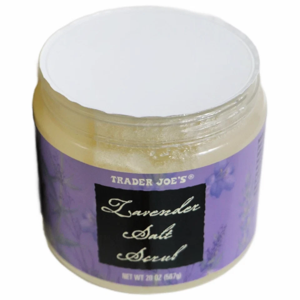 TRADER JOE's LAVENDER SALT SCRUB 20oz Spa Skin Care Beauty Exfoliate Moisturizer