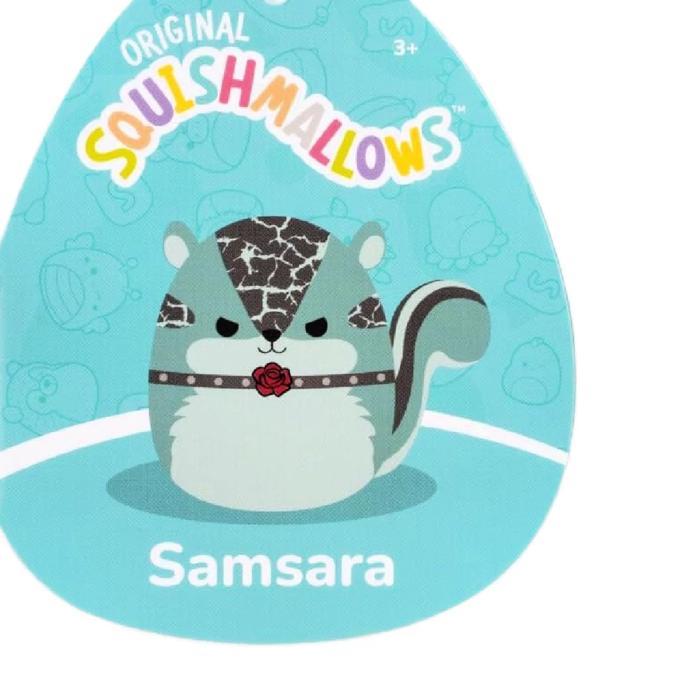 Squishmallows 8" Samsara The Teal Chipmunk w/ Choker Official Jazwares New