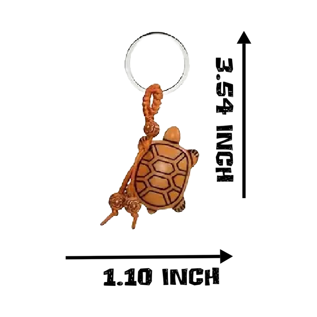 Polyresin Turtle Keychain Lucky Carved Animal Key Ring NEW