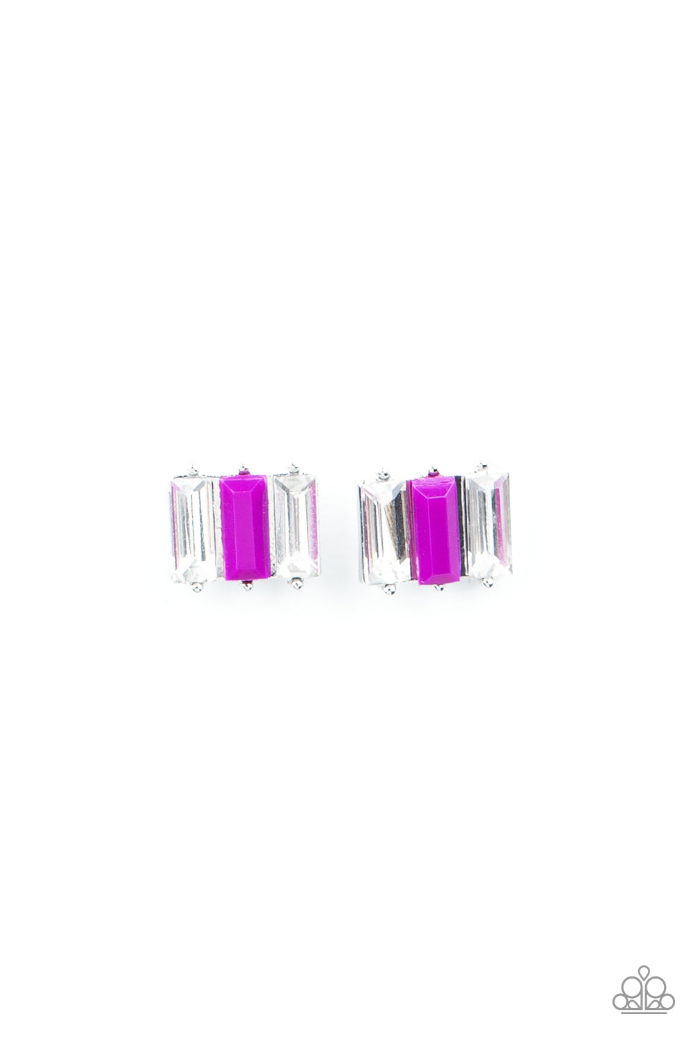 Neon Emerald Cut Rhinestone Starlet Shimmer Earrings