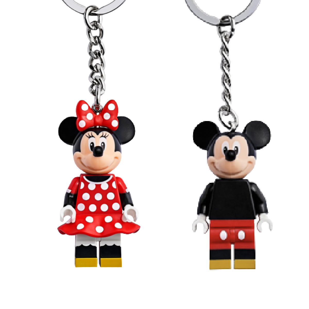 LEGO Disney Keychain Lot of 2 Mickey Mouse (853998) & Minnie Mouse (853999) NWT