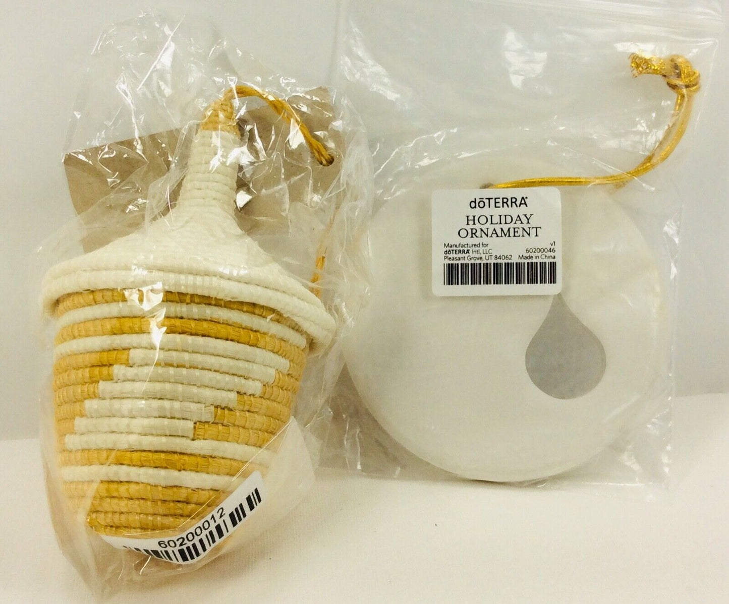 doTERRA Rwandan Peace YELLOW Basket Sisal & Clay Diffuser Ornament Christmas Lot