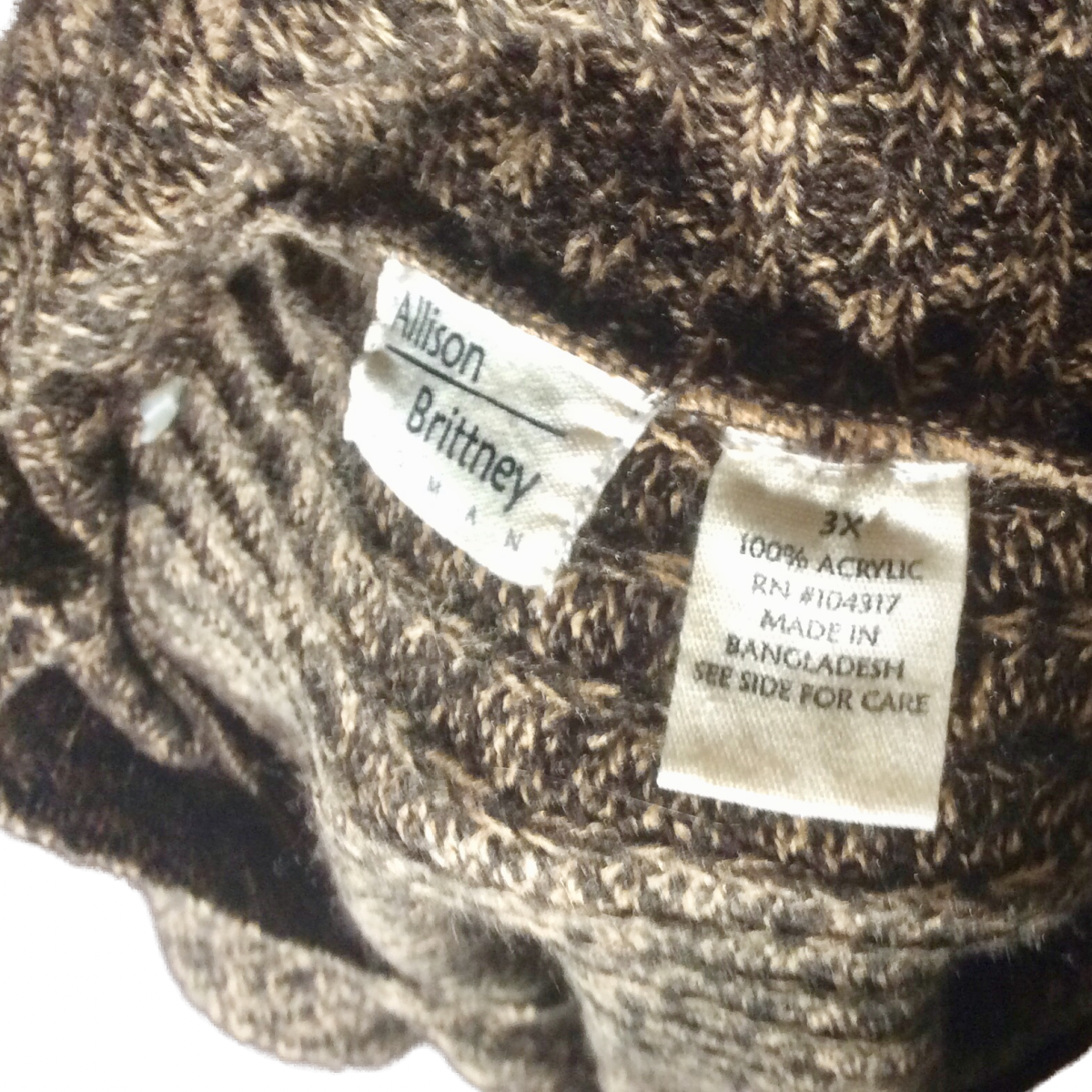 Allison Brittney Women Brown Knit Short Sleeve Cardigan Sweater Belt Size 3XLvv