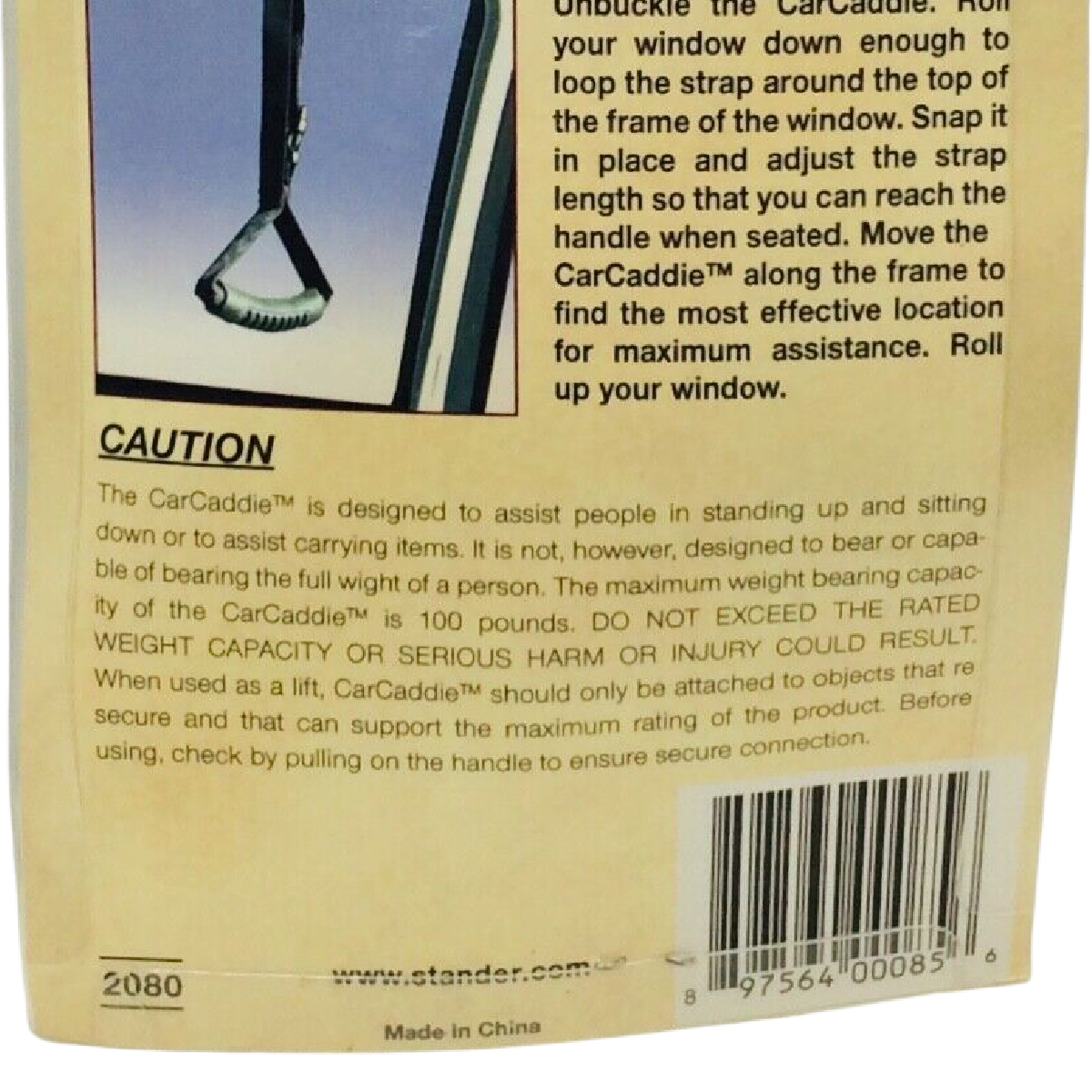 Car Caddie Adjustable Handle Heavy Duty Nylon Strap Disability Handicap 100 lbs