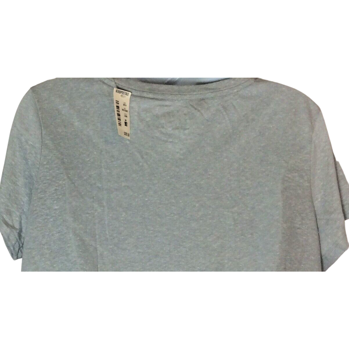 Aeropostale Christmas Holiday Shirt Size L Gray Reindeer Antler Glitter Lights