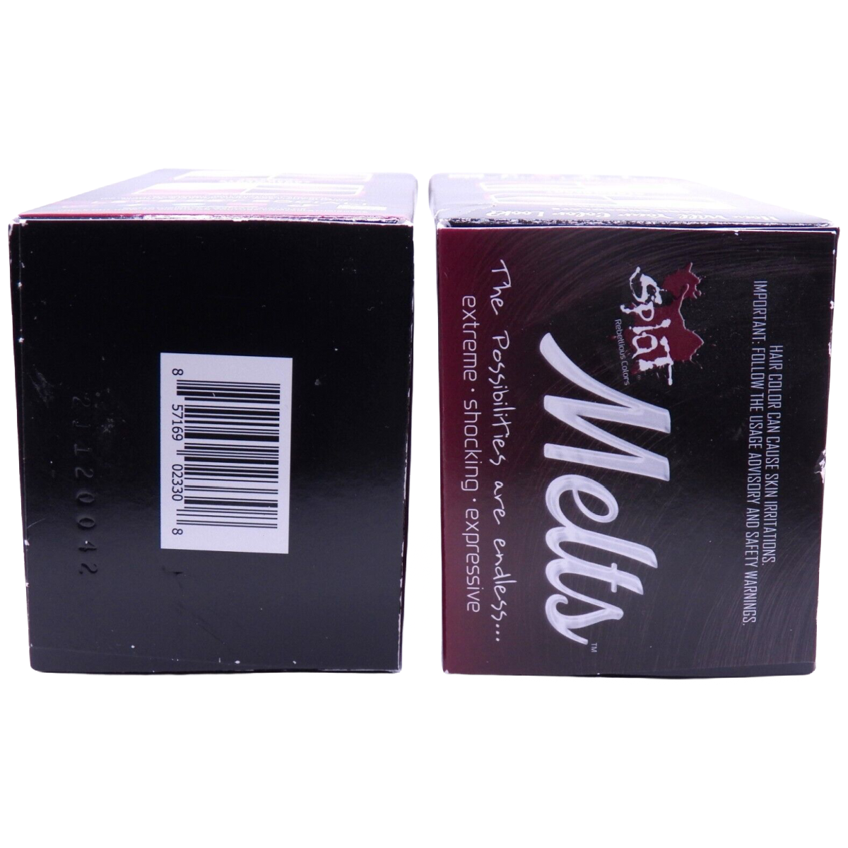 Splat Melts Dark Chocolate & Strawberry Hair Rebellious Hair Dye Color 2 Boxes Lot