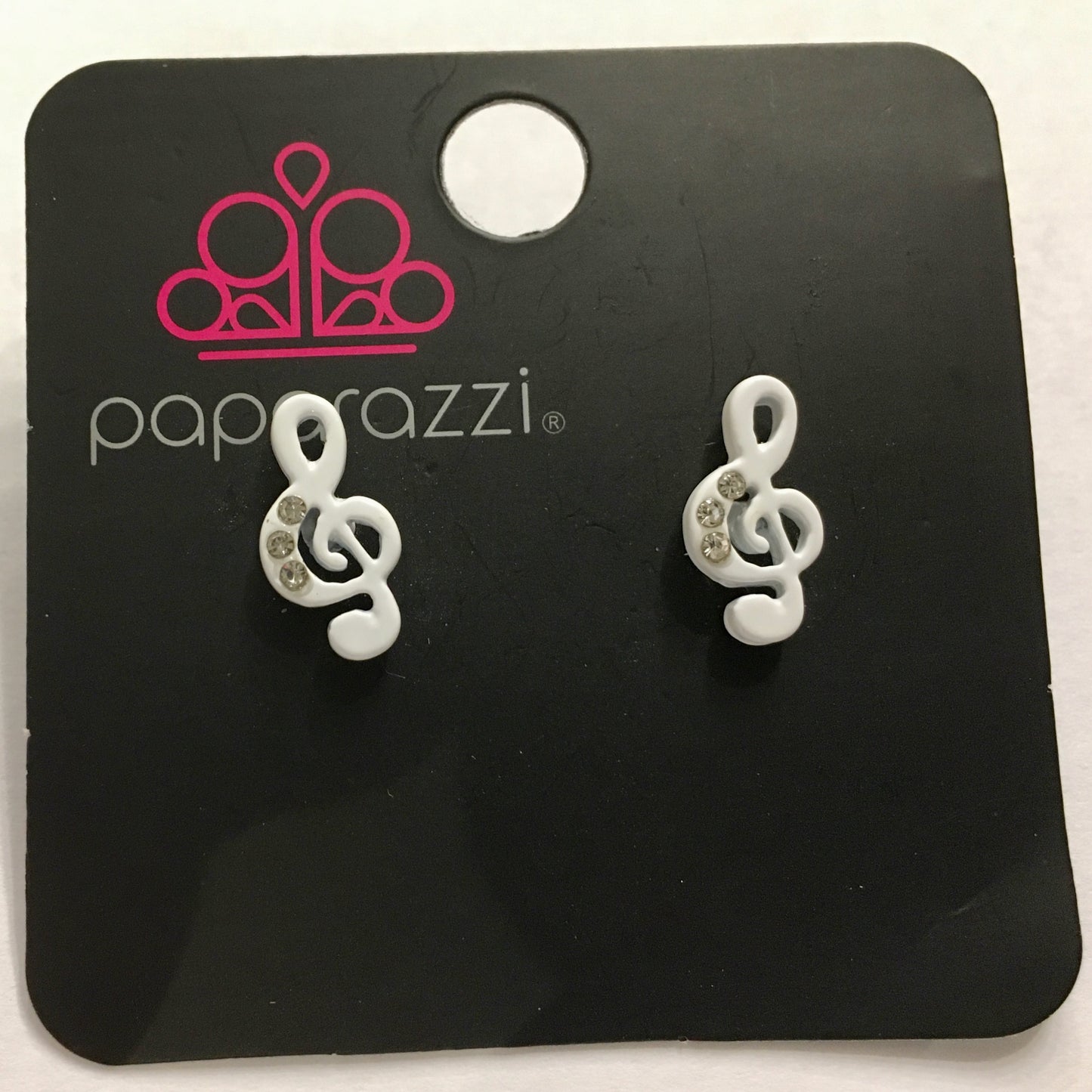 Treble Clef Note Rhinestone Starlet Shimmer Earrings