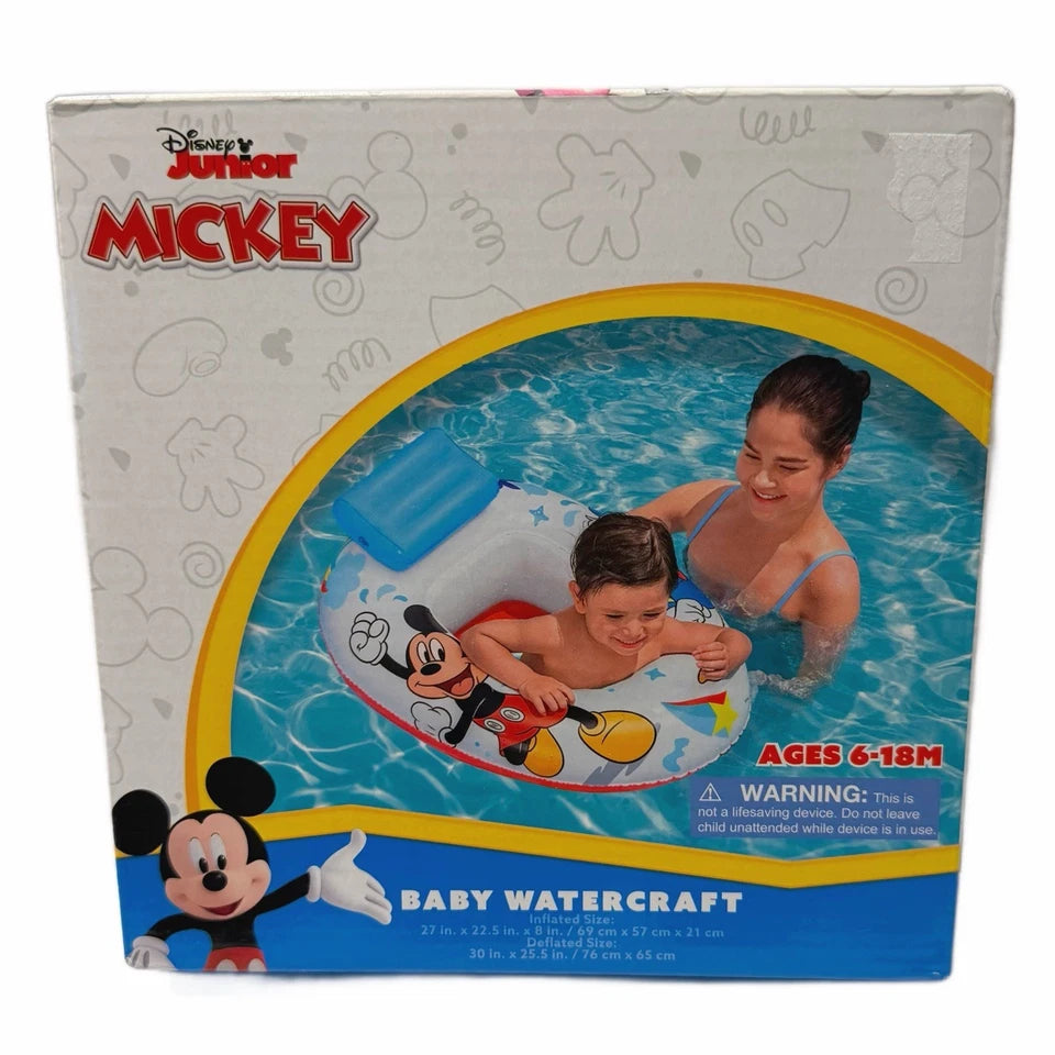 Disney Junior Mickey Mouse Baby Watercraft Raft Float & Goggles Unopened
