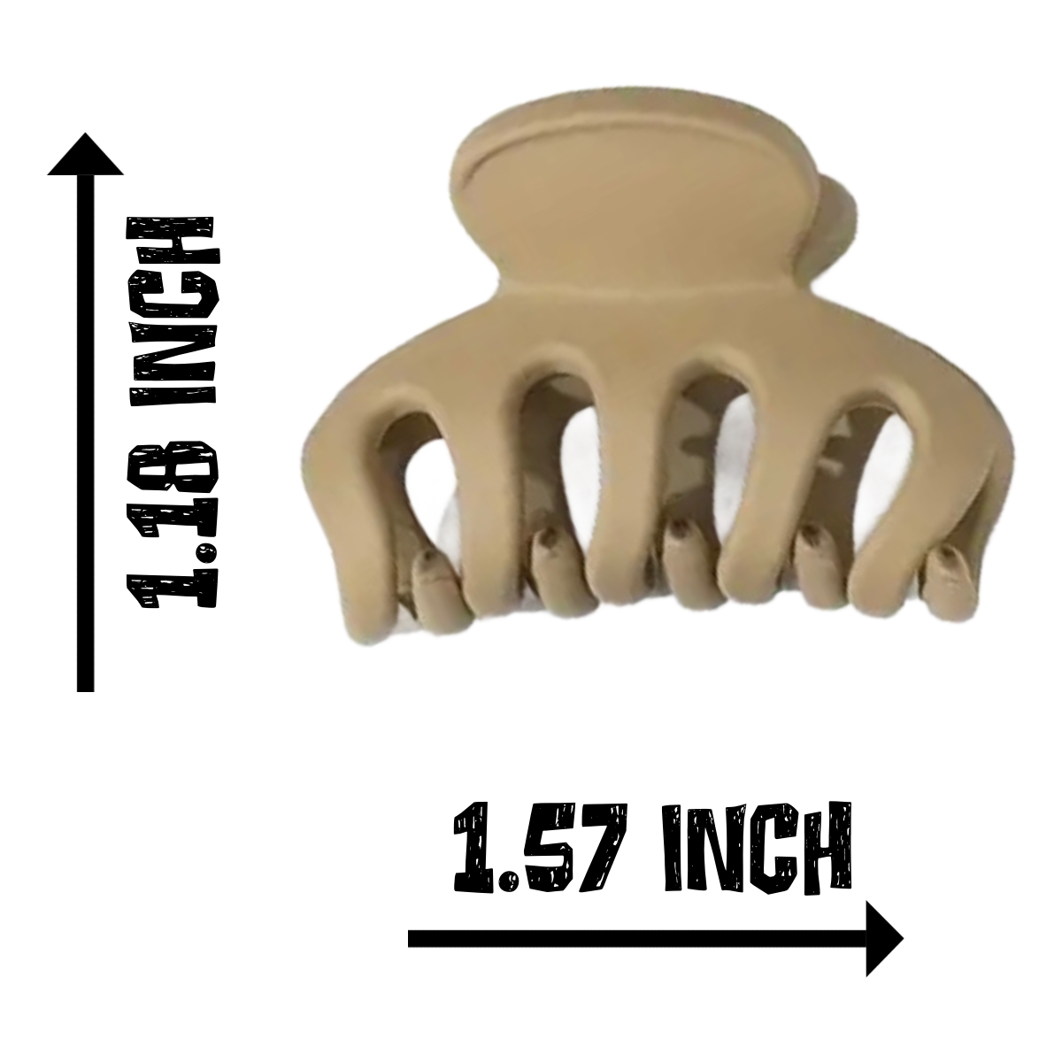 Lot of 3 Hair Claw Shark Clips Matte Brown Neutral Colors 1.57" New Accessories