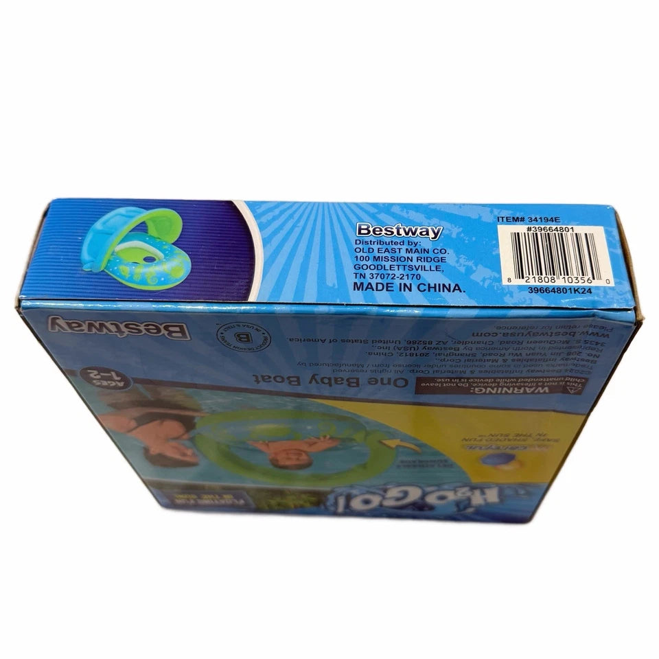 H2O Go! Splash Star Shaded Baby Boat Float Ages 1-2 Years Outdoor Summer Toy New