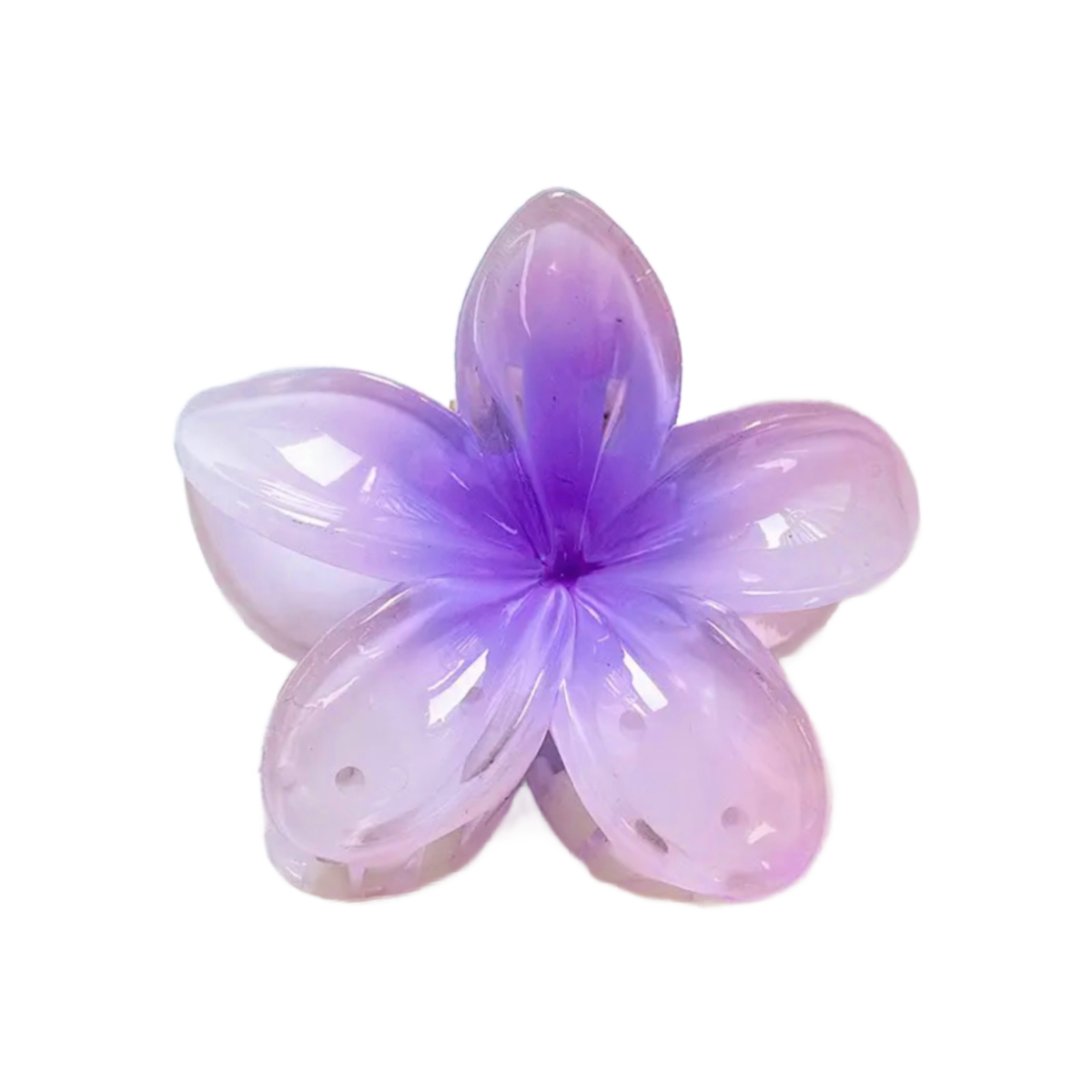Lot of 3 Flower Hair Claw Shark Clips 3.2" Blue Yellow Purple New Boho Accessory