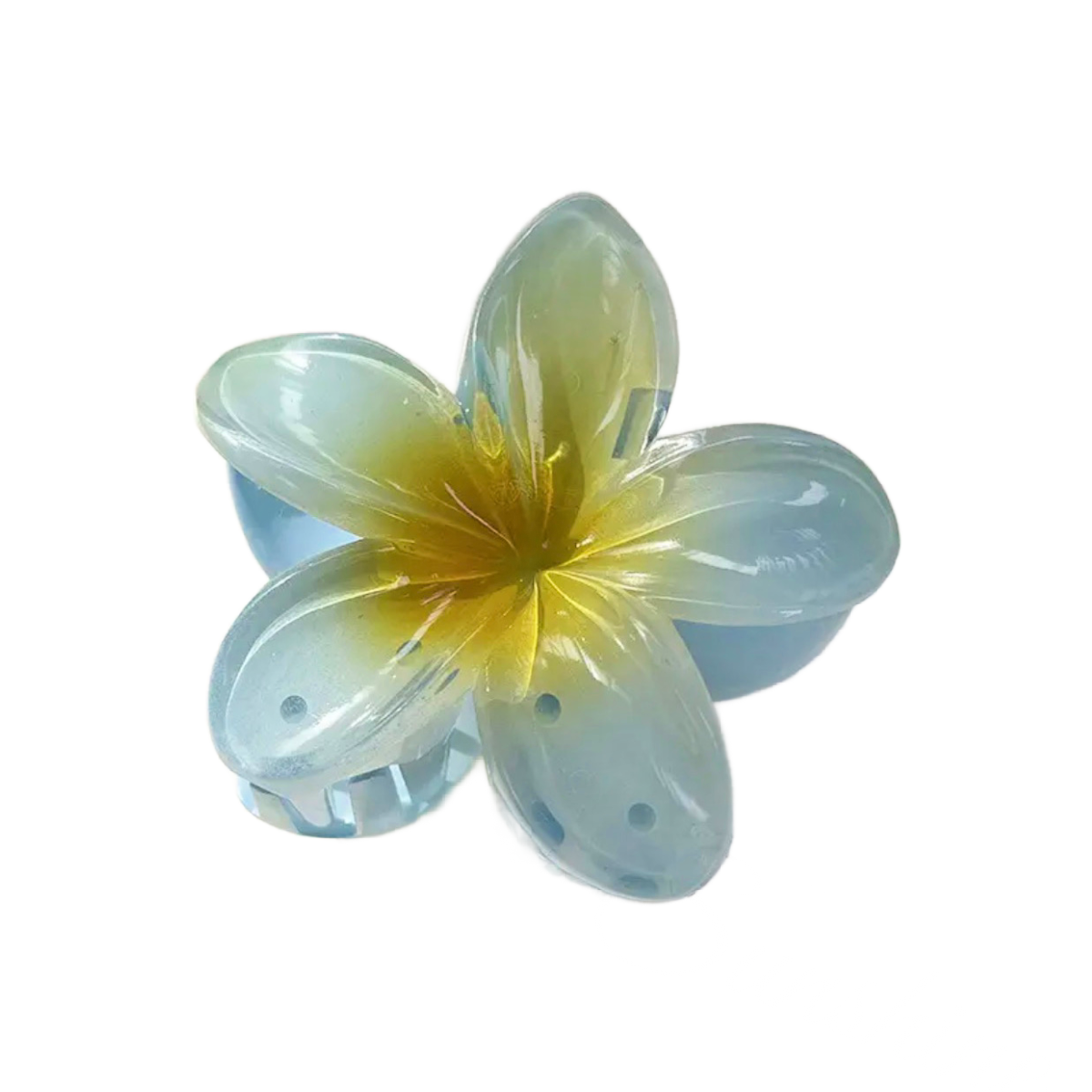 Lot of 3 Flower Hair Claw Shark Clips 3.2" Blue Yellow Purple New Boho Accessory