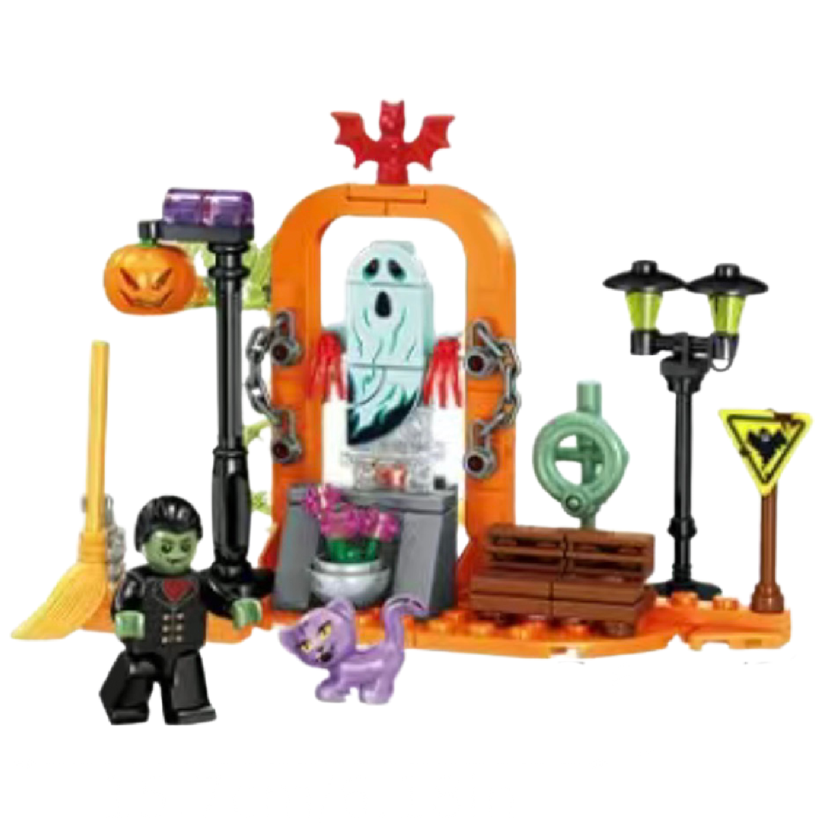 4 Halloween Building Blocks Scenes Glow In The Dark Magic Night 605013 NEW Lot