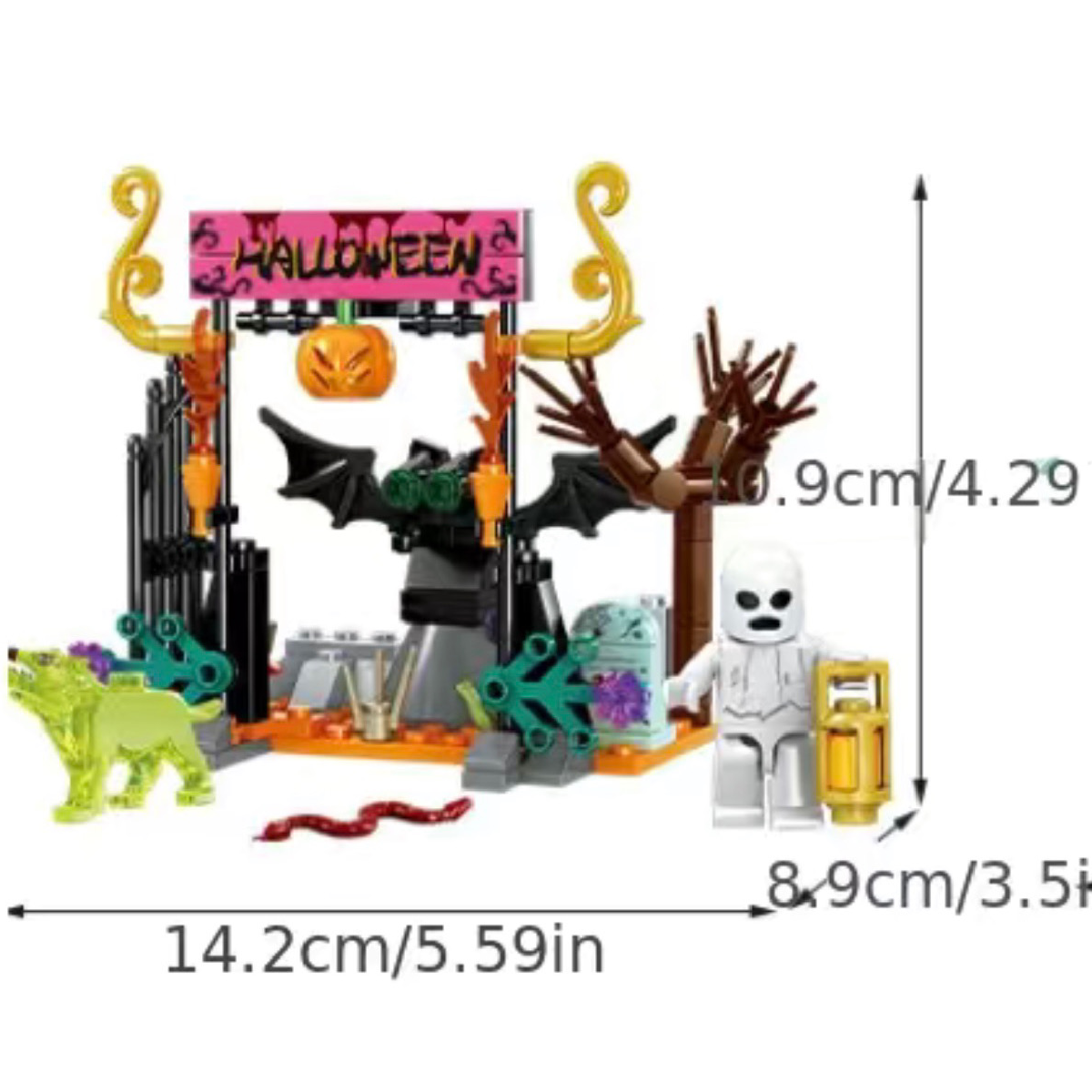 4 Halloween Building Blocks Scenes Glow In The Dark Magic Night 605013 NEW Lot