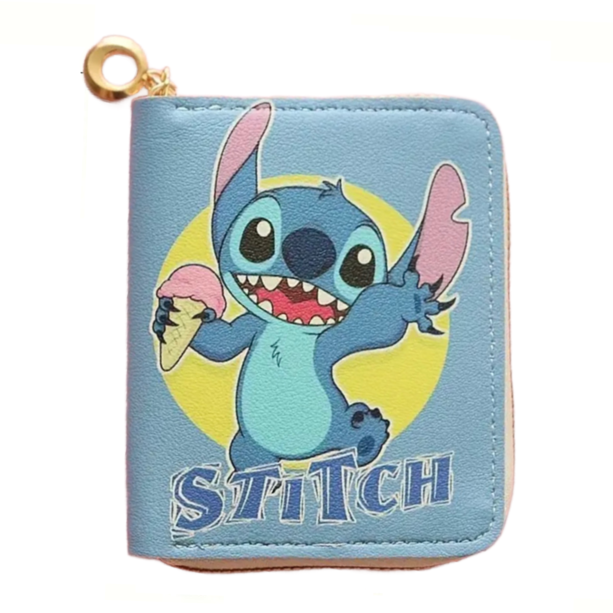 Stitch 4" Faux Leather Wallet Zipper Coin Pocket Credit Card Slot New