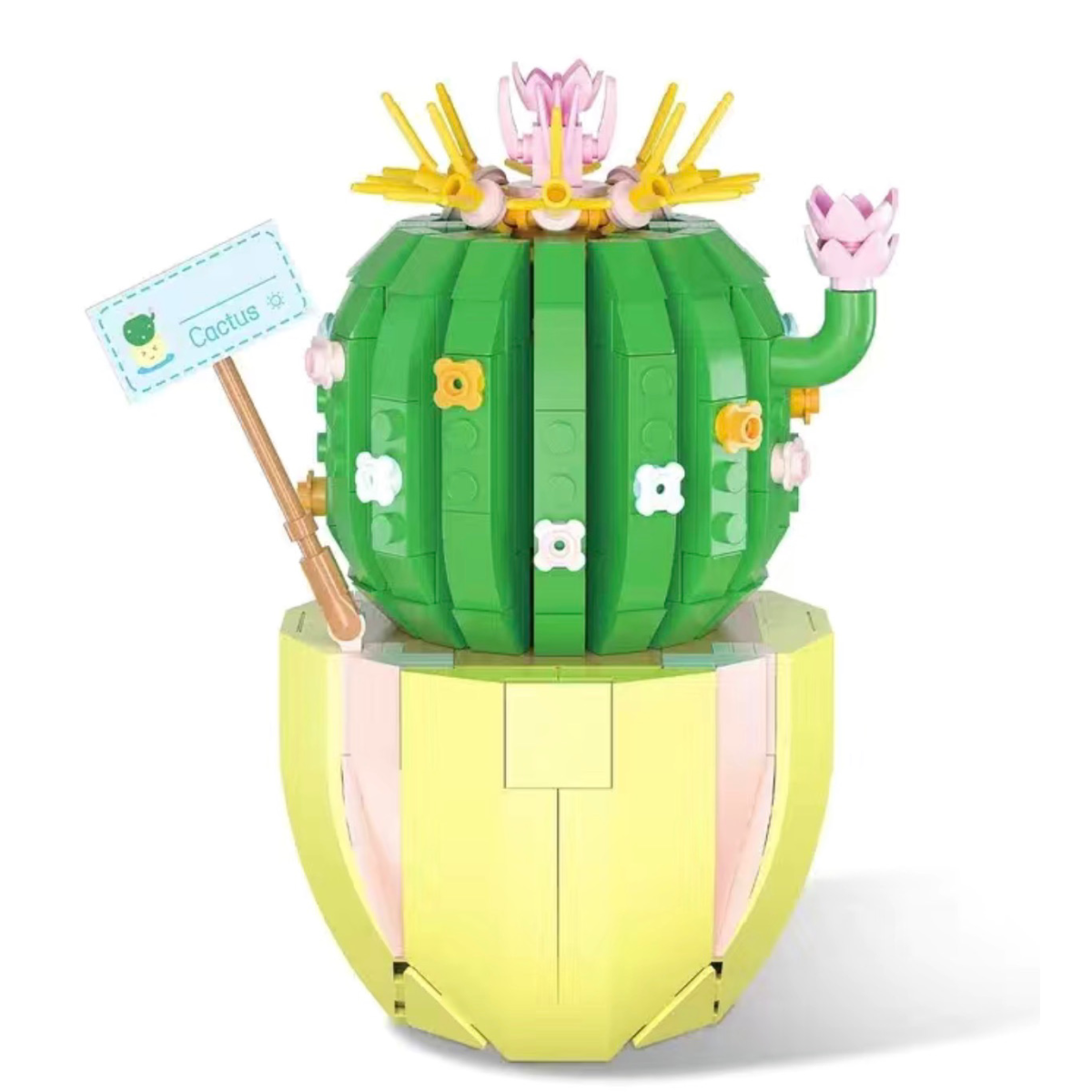 Mini Cactus Flower Building Block Potted Plant Garden #2082 NEW No Box
