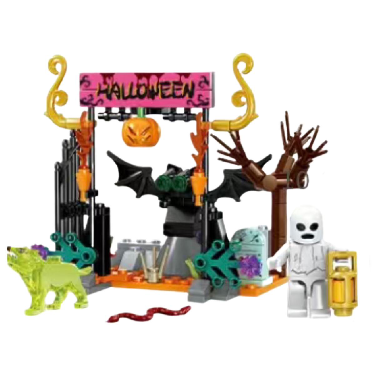 4 Halloween Building Blocks Scenes Glow In The Dark Magic Night 605013 NEW Lot