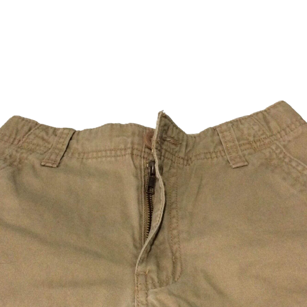 Faded Glory Youth Shorts Size 10 Chino Khaki Adjustable Waist Pockets Belt Loops