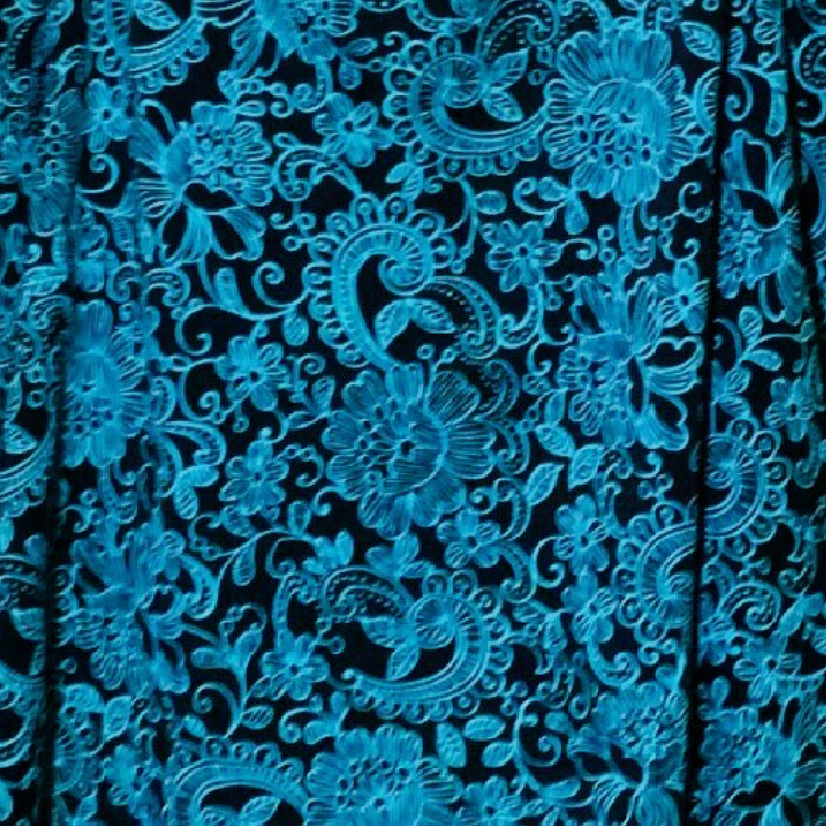It Figures! Lady Swim Tankini Top Size 32W Padded Floral Paisley Black Teal