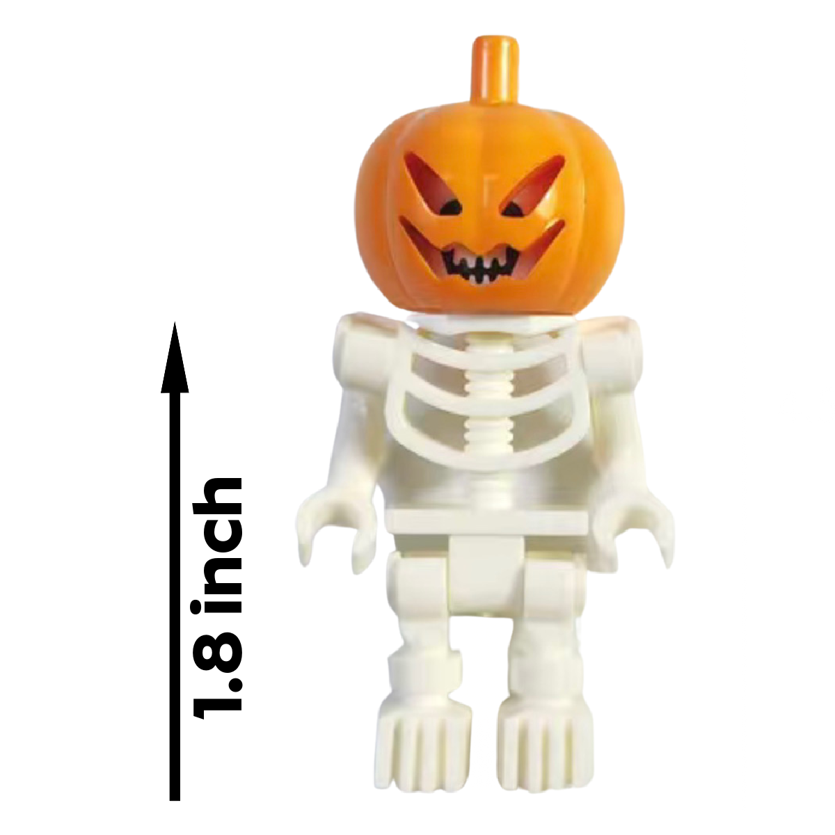 Jack-O-Lantern Pumpkin Head Skeleton Building Blocks People Figures Lot of 3 NEW