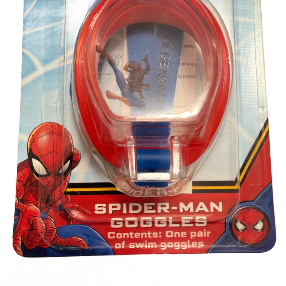 MARVEL Spiderman Swim Goggles Youth Kids Adjustable Ages 5+ Brand New