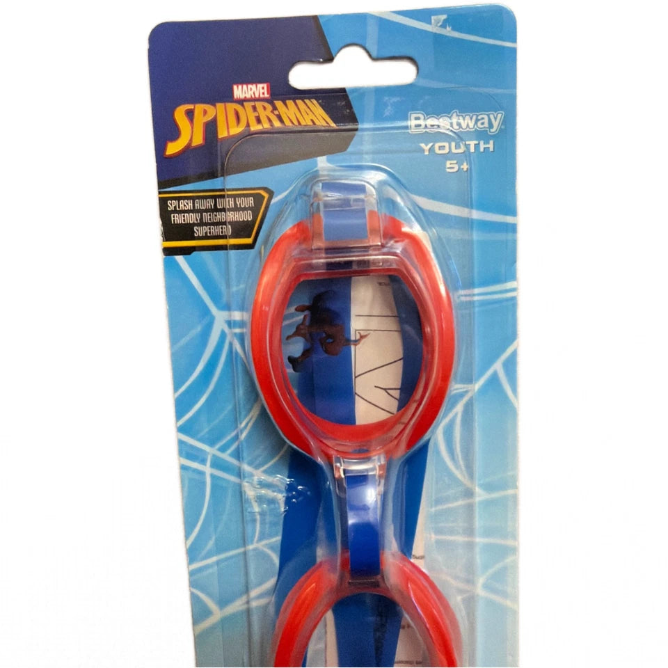 MARVEL Spiderman Swim Goggles Youth Kids Adjustable Ages 5+ Brand New