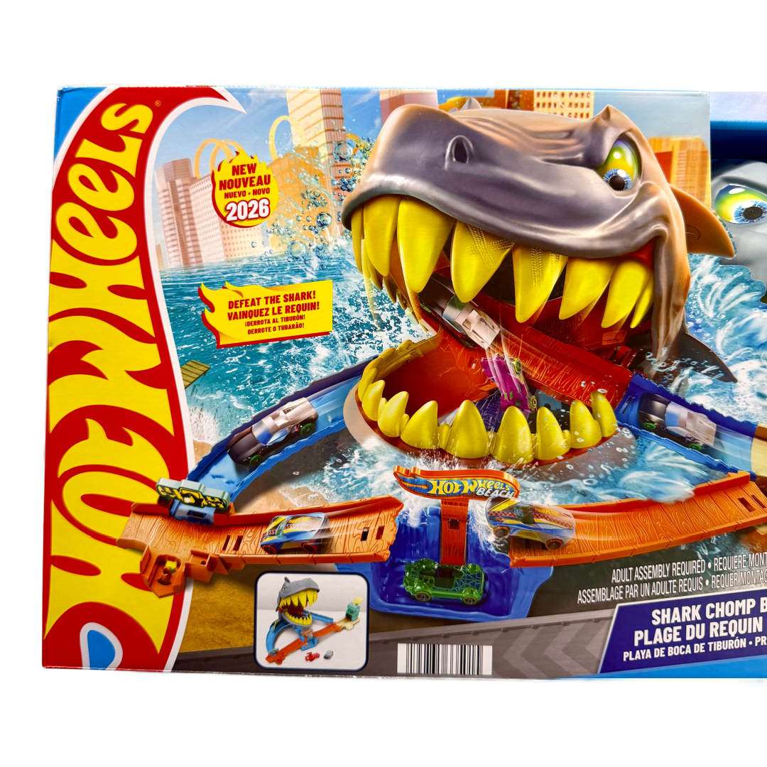 Mattel Hot Wheels City Shark Chomp Beach Playset New w/ Car