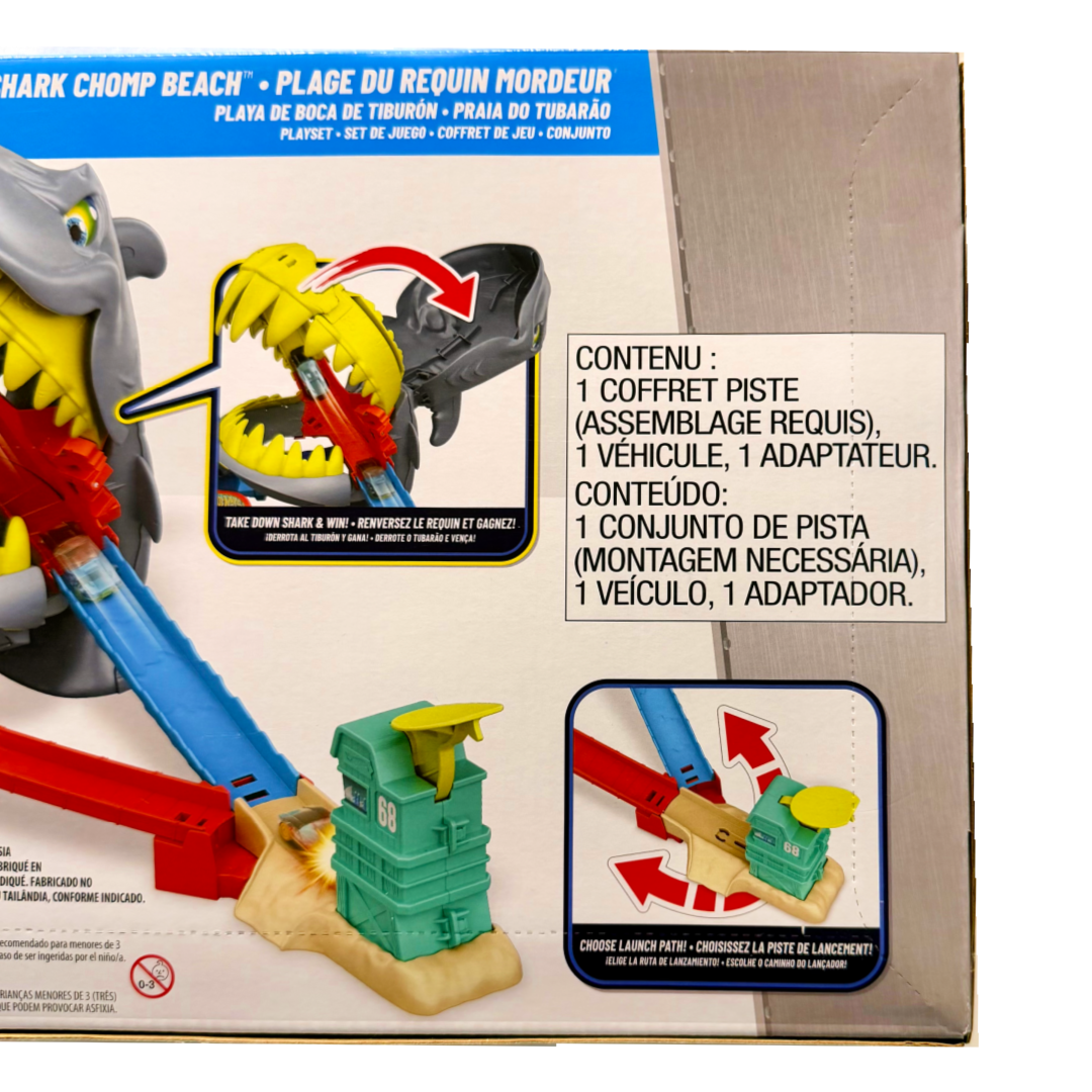 Mattel Hot Wheels City Shark Chomp Beach Playset New w/ Car