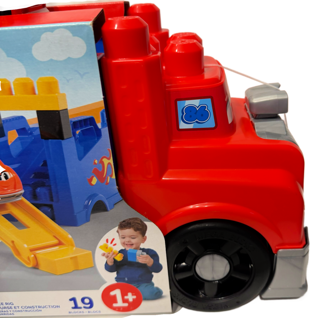 MEGA BLOKS Toddler Building Blocks Toy Set, Build & Race Cars Rig New