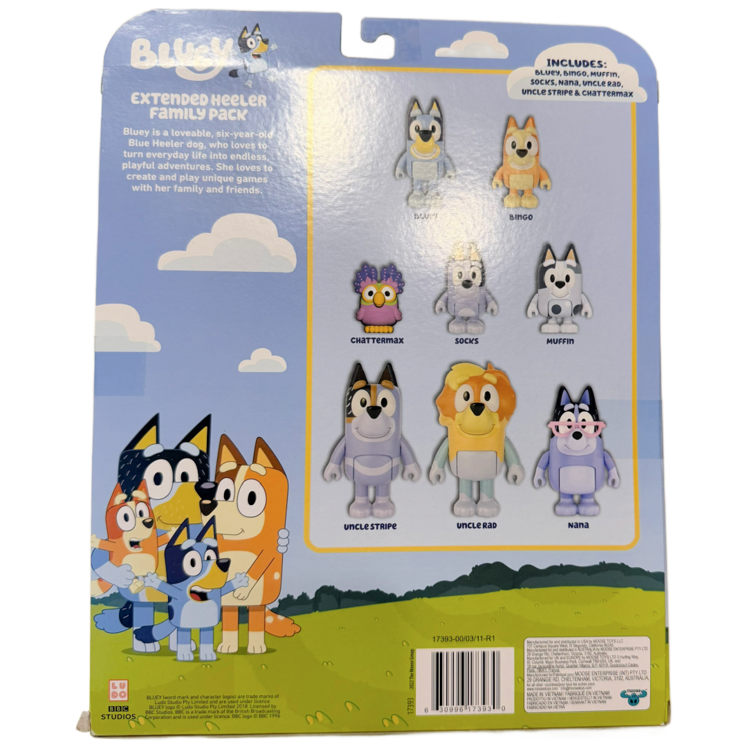 Bluey Friends Extended Heeler Family Pack 8 Figure Multi Pack Sealed Box