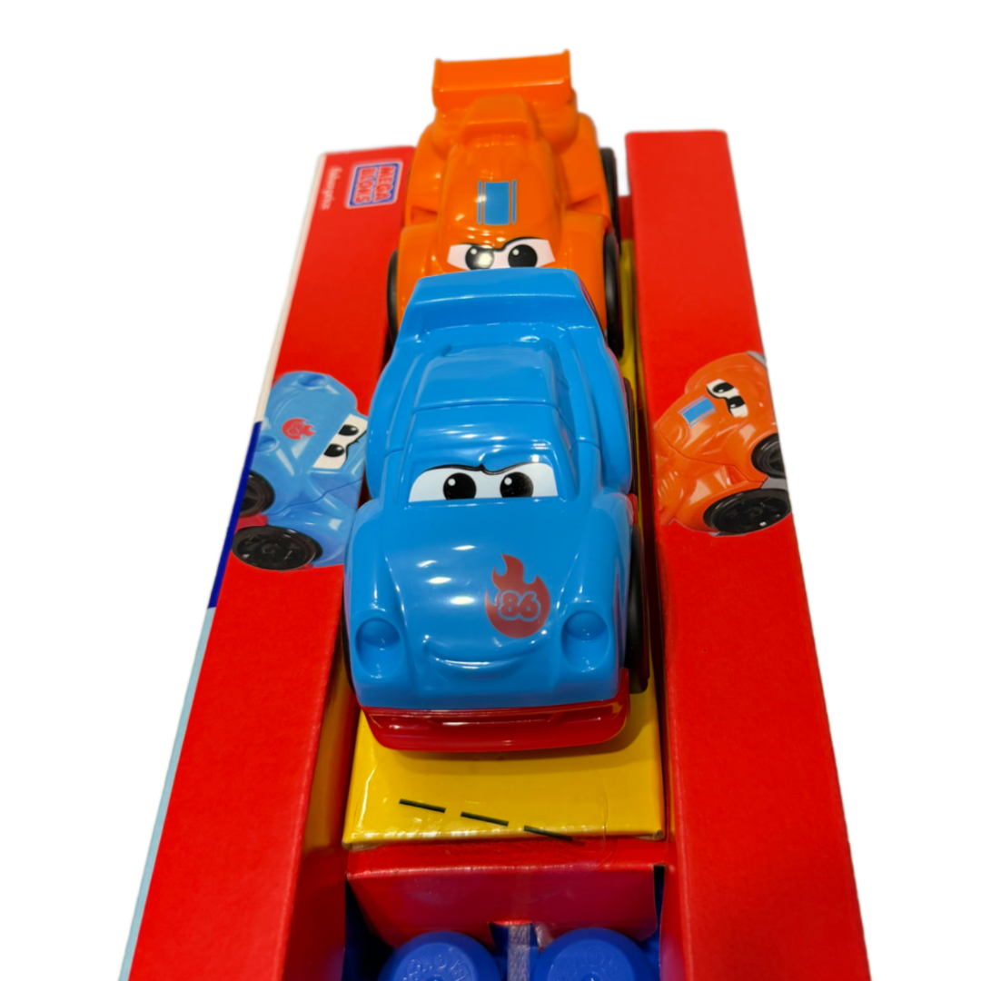 MEGA BLOKS Toddler Building Blocks Toy Set, Build & Race Cars Rig New