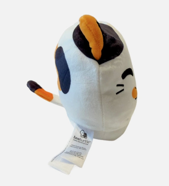 TeeTurtle Reversible Cat Plushie Cute Kawaii Calico Kitty Happy to Angry NWT