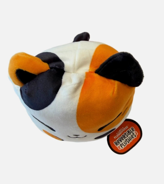 TeeTurtle Reversible Cat Plushie Cute Kawaii Calico Kitty Happy to Angry NWT
