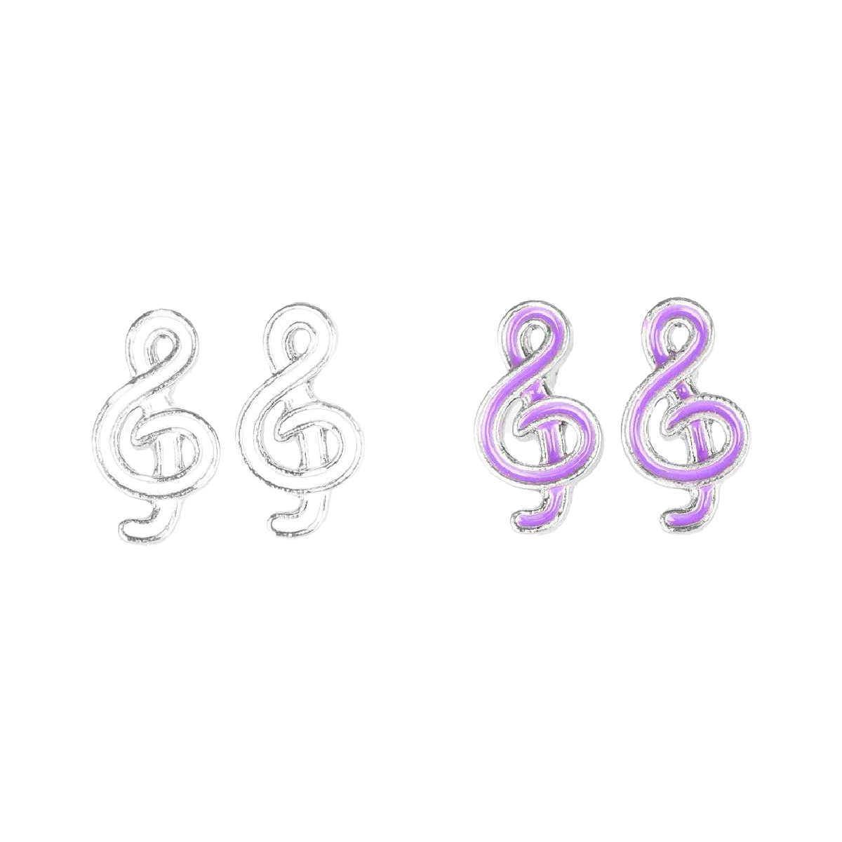 Enamel Treble Clef Note Music Fashion Post Earrings NEW