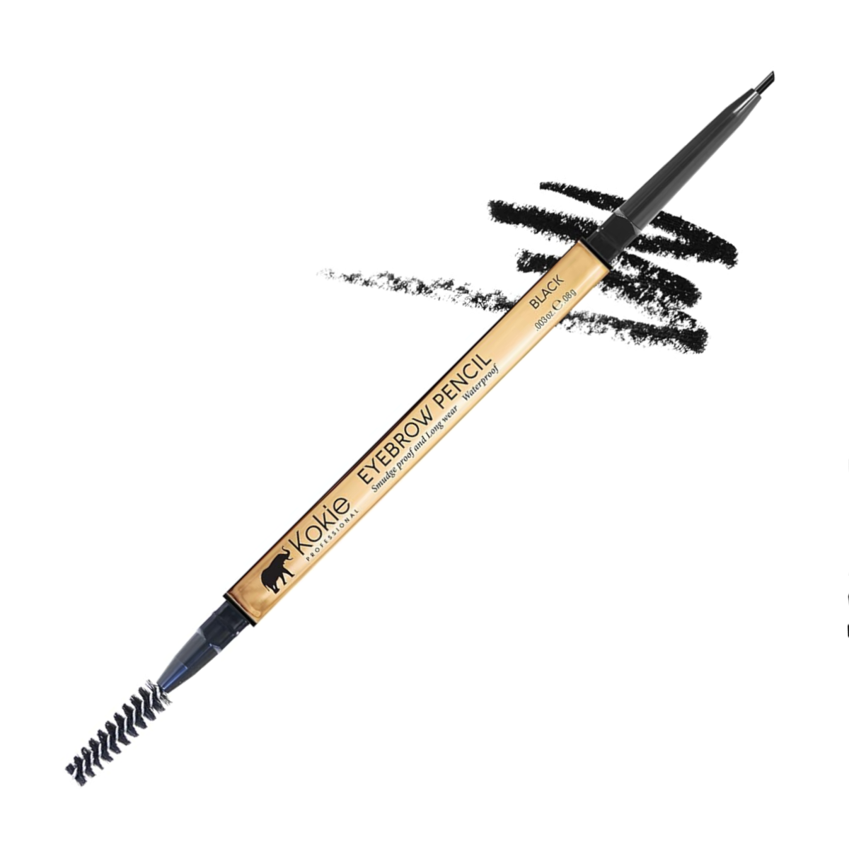 BLACK GB261 Kokie Professional Brow Liner Dual-Ended Waterproof Pencil New