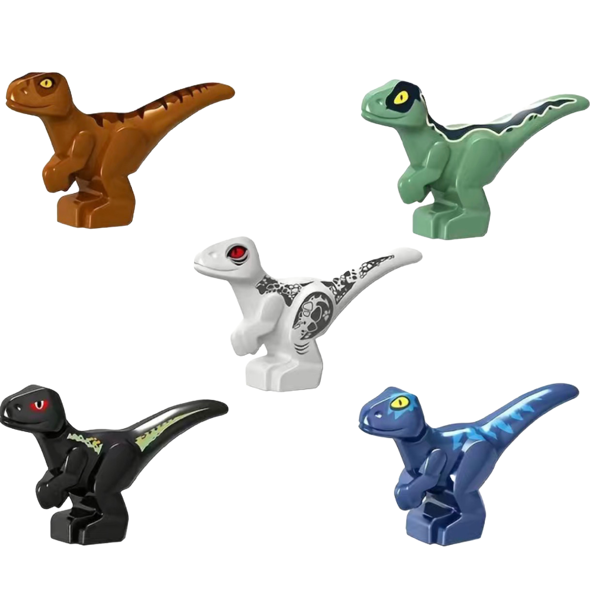 5 Piece Baby Dinosaur Accessory Dino Building Blocks Velociraptor Rex New Lot