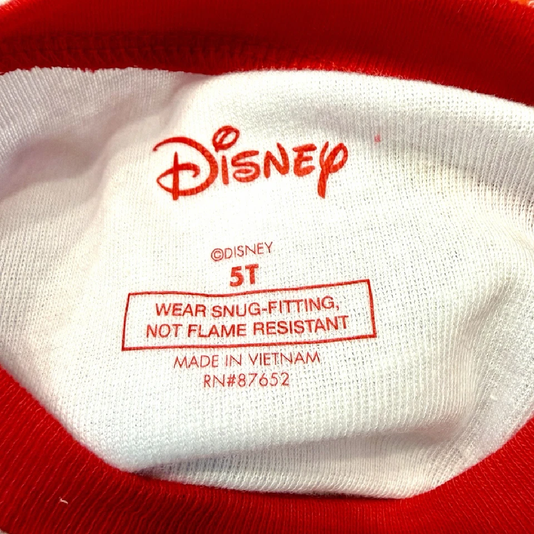 Disney 2pc Mickey Mouse PJs Size 5T Christmas Pajama Set Long Sleeve Top Pants