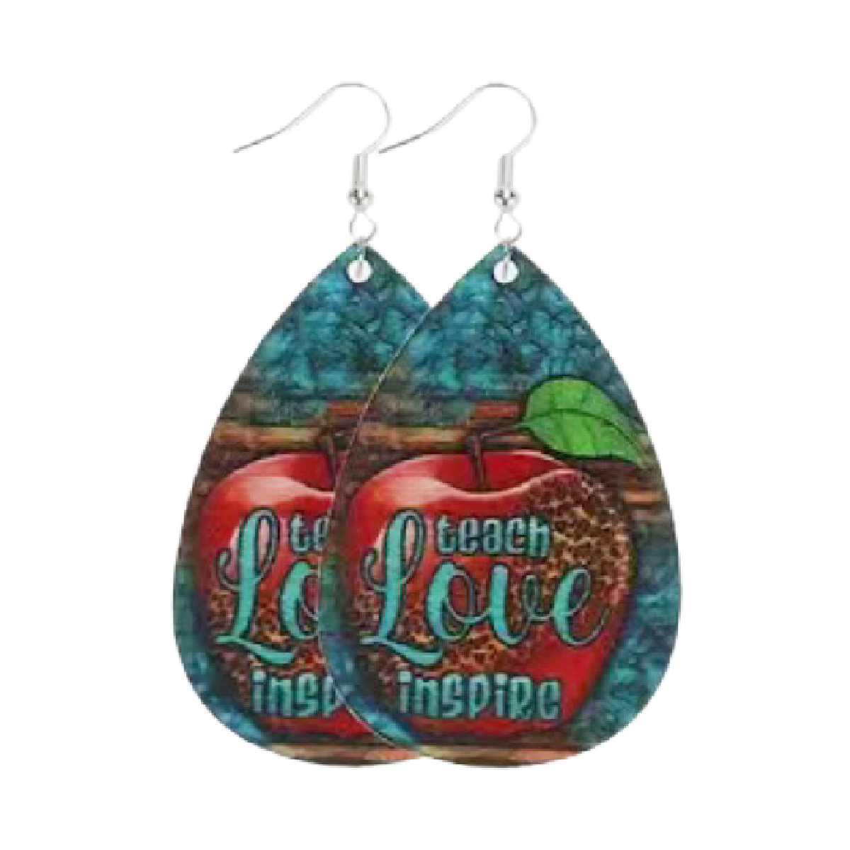 Education Themed Earrings Back To School, Teacher Appreciation Wooden Dangle NEW